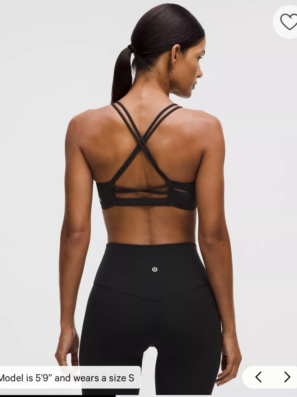 Lululemon Everlux Strappy Back Sports Bra S